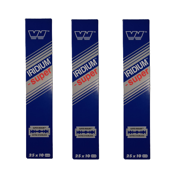 Wizamet Iridium Super Extra Stainless Double Edge Razor Blades 250pc