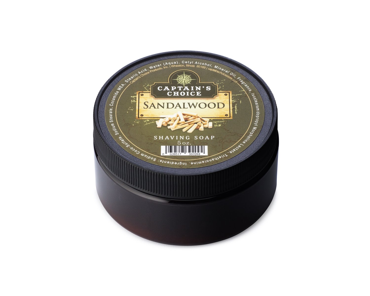 Captain's Choice Sandalwood Shaving Soap Made in USA